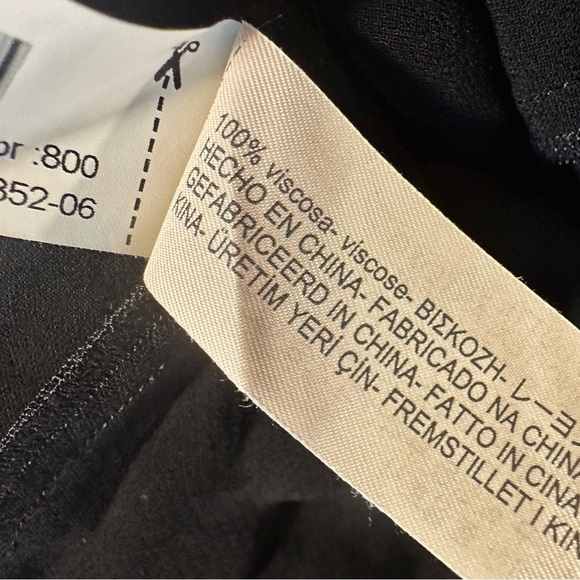 Massimo Dutti Black Viscose Pleat Front Lace Cutout Blouson Sleeve Shift Dress 4 - Picture 8 of 13